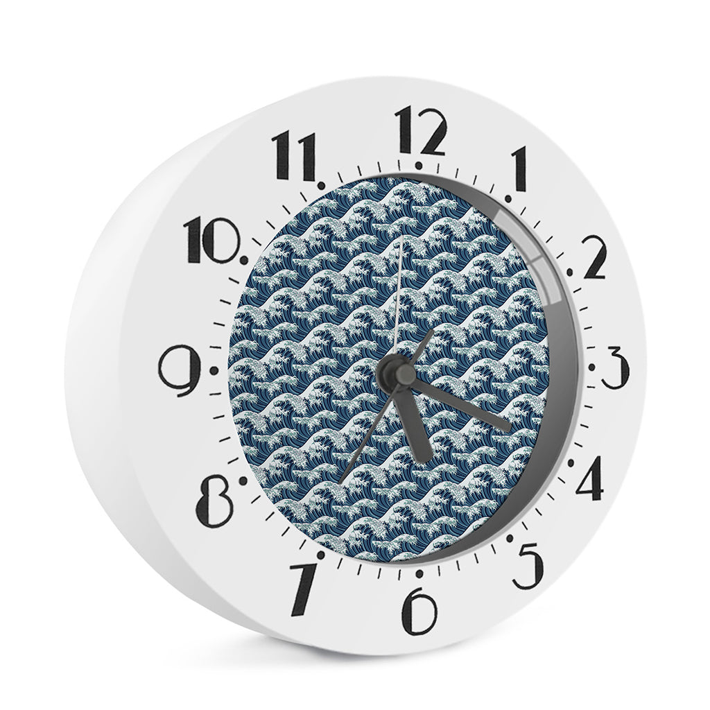 The Great Kanagawa Wave Pattern Print Alarm Clock