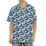 The Great Kanagawa Wave Pattern Print Aloha Shirt