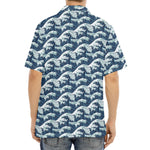 The Great Kanagawa Wave Pattern Print Aloha Shirt