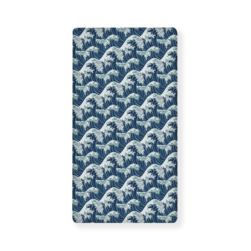The Great Kanagawa Wave Pattern Print Baby Crib Sheet