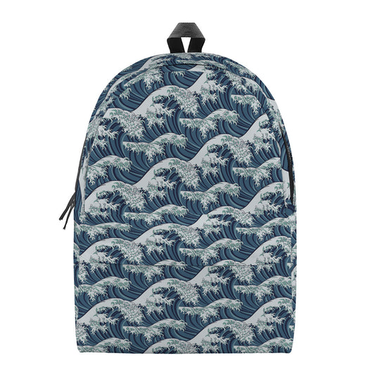 The Great Kanagawa Wave Pattern Print Backpack