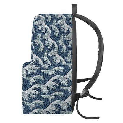 The Great Kanagawa Wave Pattern Print Backpack