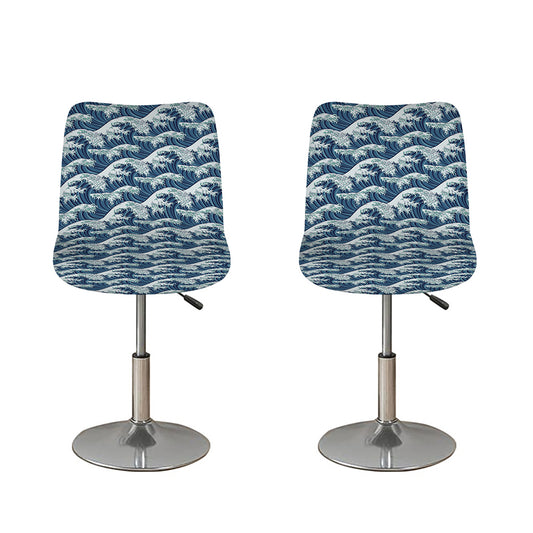 The Great Kanagawa Wave Pattern Print Bar Stool Covers