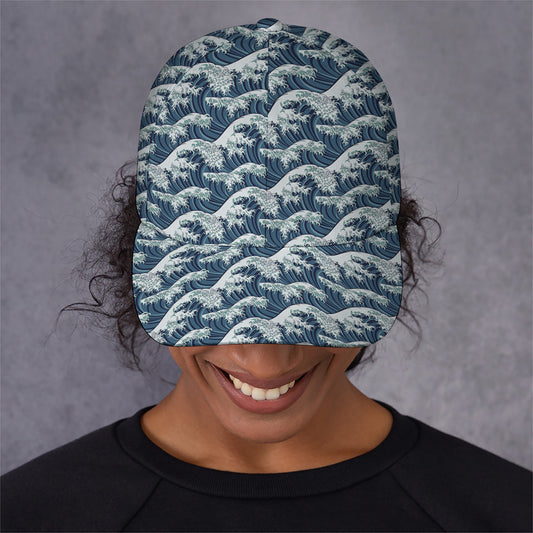 The Great Kanagawa Wave Pattern Print Baseball Cap