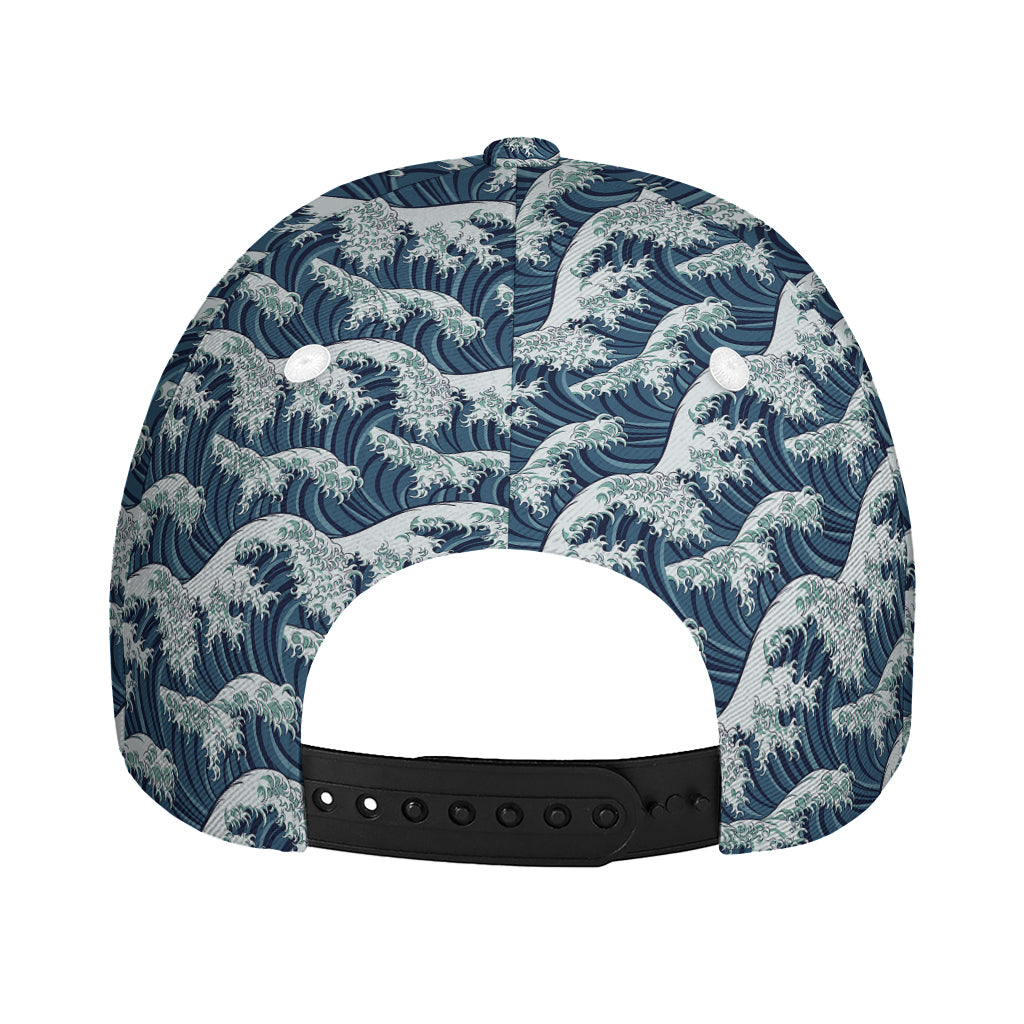 The Great Kanagawa Wave Pattern Print Baseball Cap