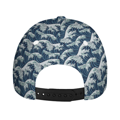 The Great Kanagawa Wave Pattern Print Baseball Cap
