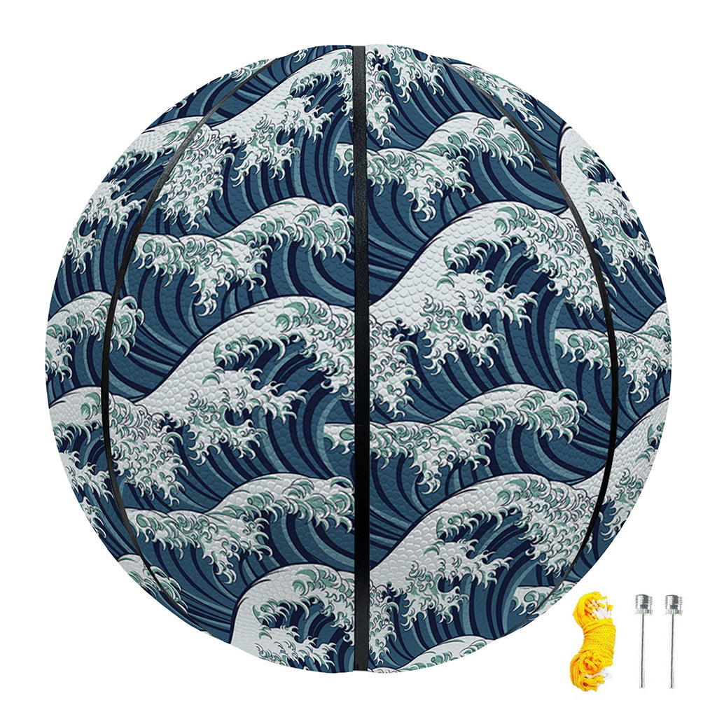 The Great Kanagawa Wave Pattern Print Basketball