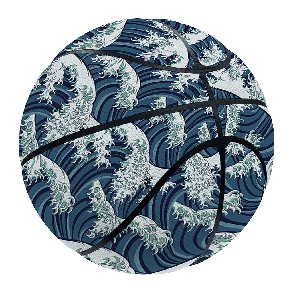 The Great Kanagawa Wave Pattern Print Basketball