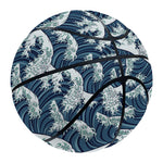 The Great Kanagawa Wave Pattern Print Basketball