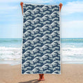 The Great Kanagawa Wave Pattern Print Beach Towel