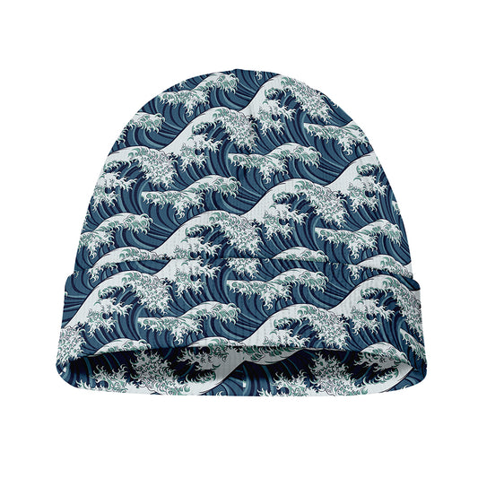 The Great Kanagawa Wave Pattern Print Beanie