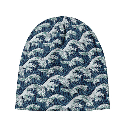 The Great Kanagawa Wave Pattern Print Beanie