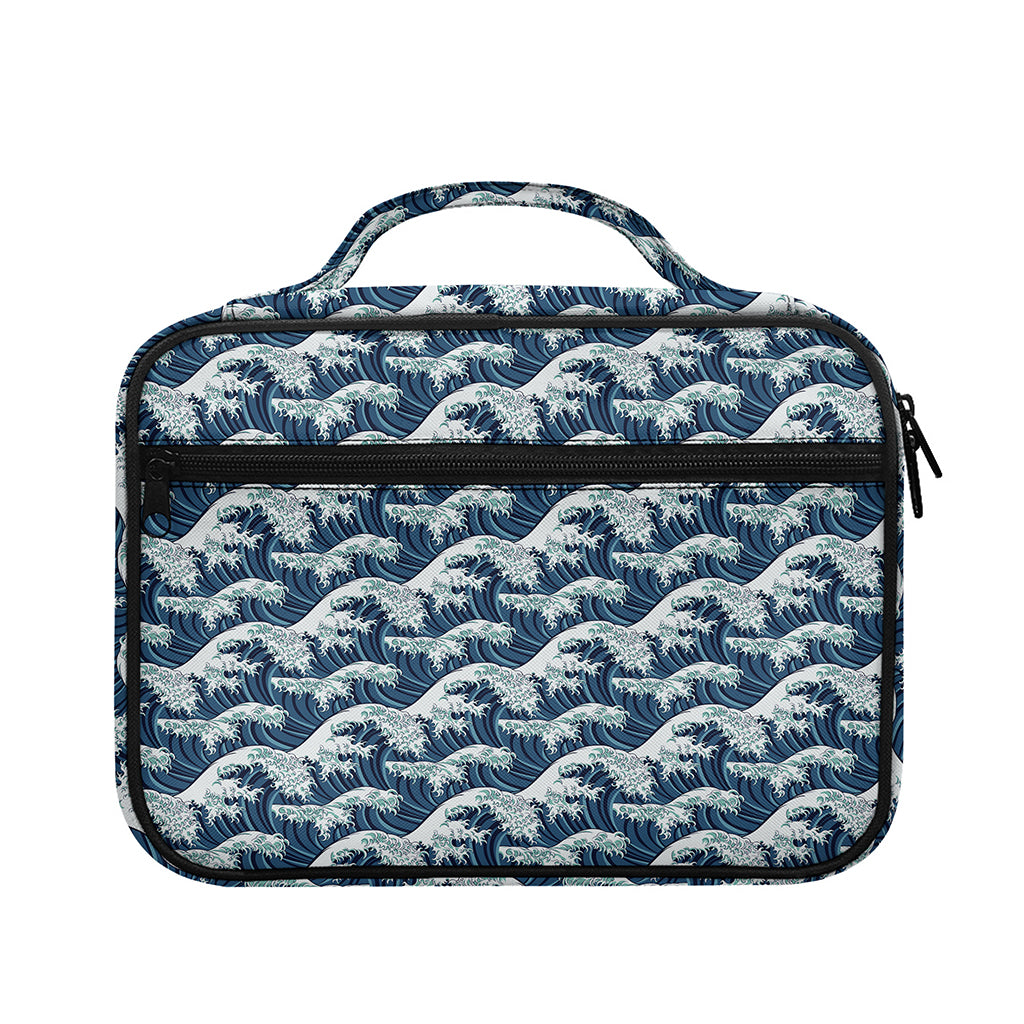 The Great Kanagawa Wave Pattern Print Briefcase Bible Bag