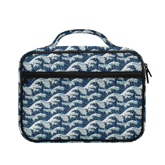The Great Kanagawa Wave Pattern Print Briefcase Bible Bag