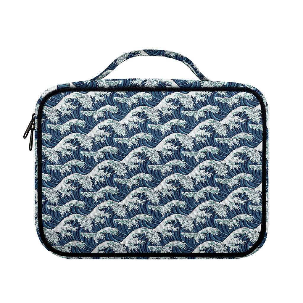 The Great Kanagawa Wave Pattern Print Briefcase Bible Bag