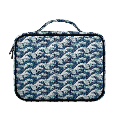 The Great Kanagawa Wave Pattern Print Briefcase Bible Bag