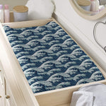 The Great Kanagawa Wave Pattern Print Changing Pad Cover