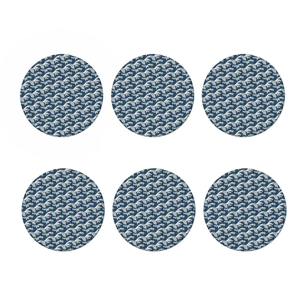 The Great Kanagawa Wave Pattern Print Coaster Set