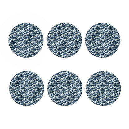 The Great Kanagawa Wave Pattern Print Coaster Set