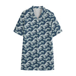 The Great Kanagawa Wave Pattern Print Cotton Hawaiian Shirt