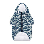 The Great Kanagawa Wave Pattern Print Dog Zip Up Hoodie