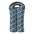 The Great Kanagawa Wave Pattern Print Double Neoprene Wine Tote
