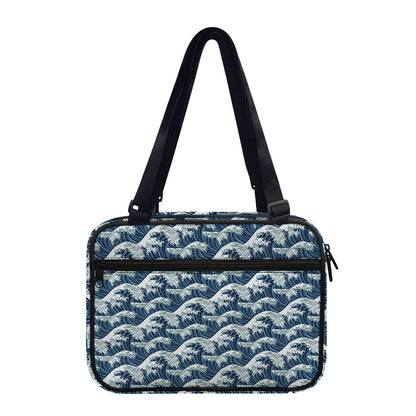 The Great Kanagawa Wave Pattern Print Double Strap Bible Bag