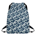 The Great Kanagawa Wave Pattern Print Drawstring Backpack