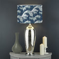 The Great Kanagawa Wave Pattern Print Drum Lamp Shade