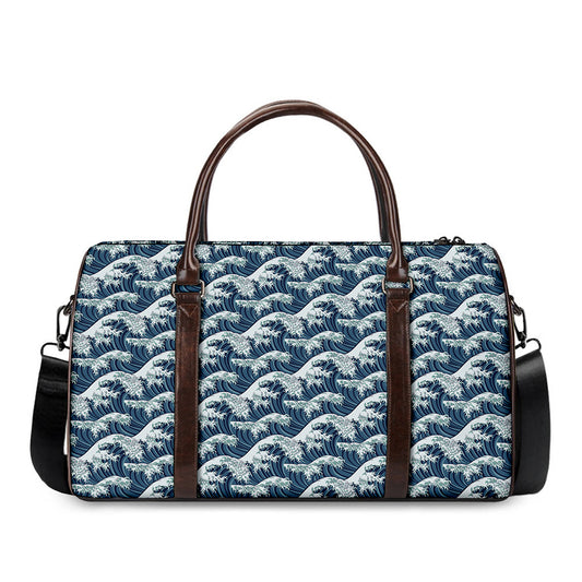The Great Kanagawa Wave Pattern Print Duffle Bag