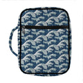 The Great Kanagawa Wave Pattern Print Front Pocket Bible Bag