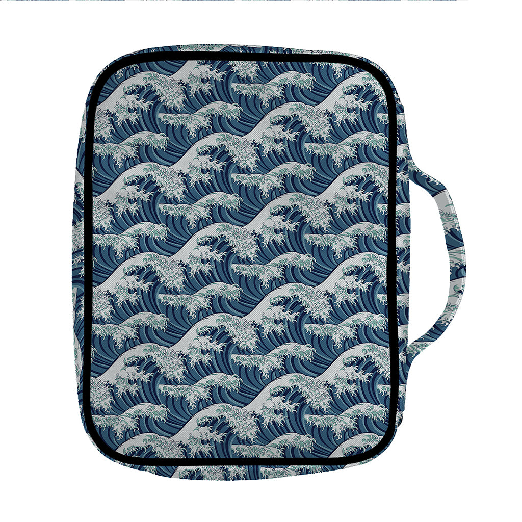 The Great Kanagawa Wave Pattern Print Front Pocket Bible Bag