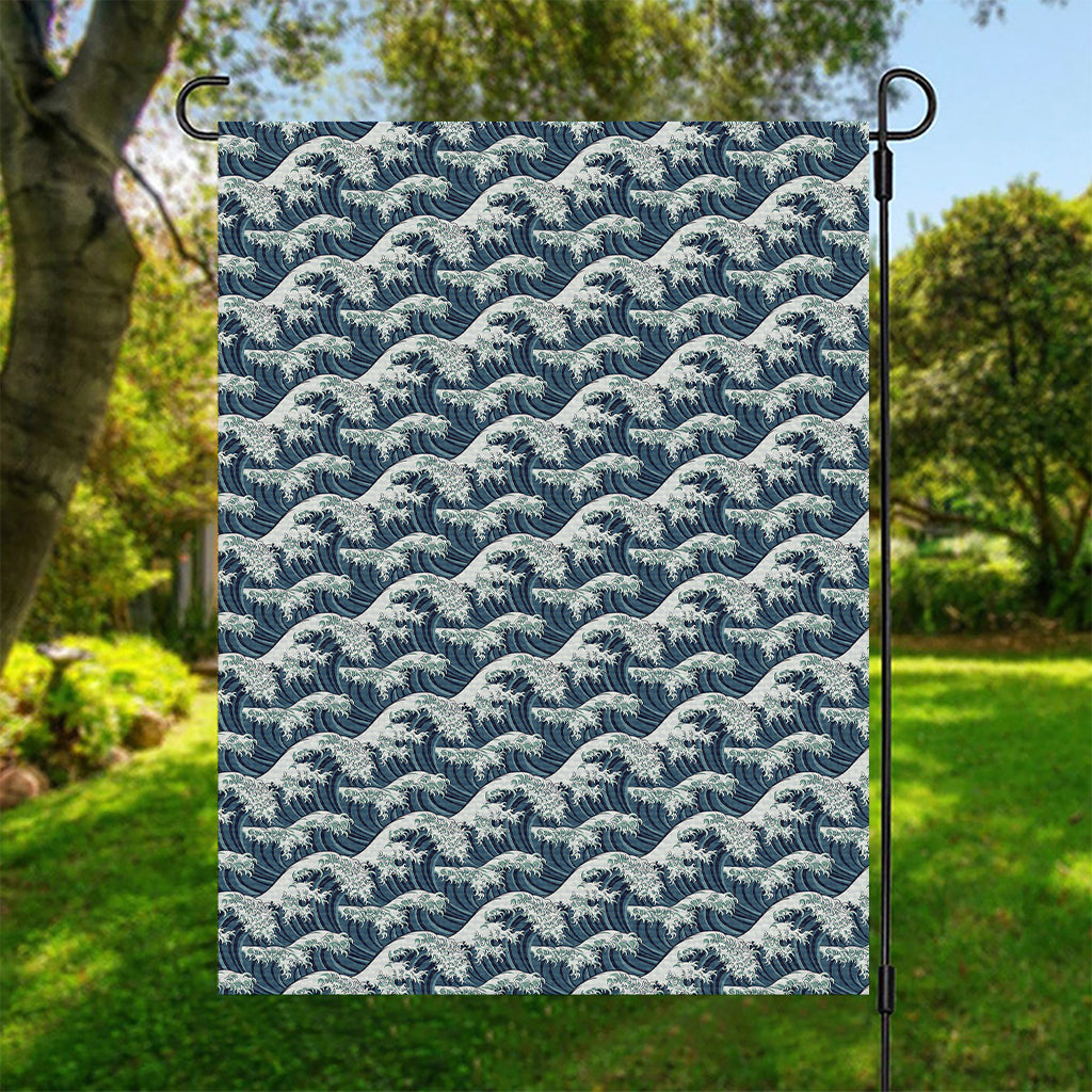 The Great Kanagawa Wave Pattern Print Garden Flag