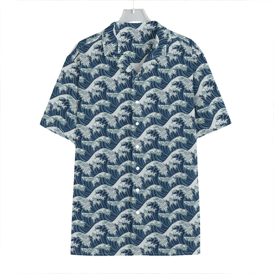 The Great Kanagawa Wave Pattern Print Hawaiian Shirt