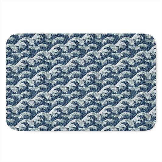 The Great Kanagawa Wave Pattern Print Indoor Door Mat