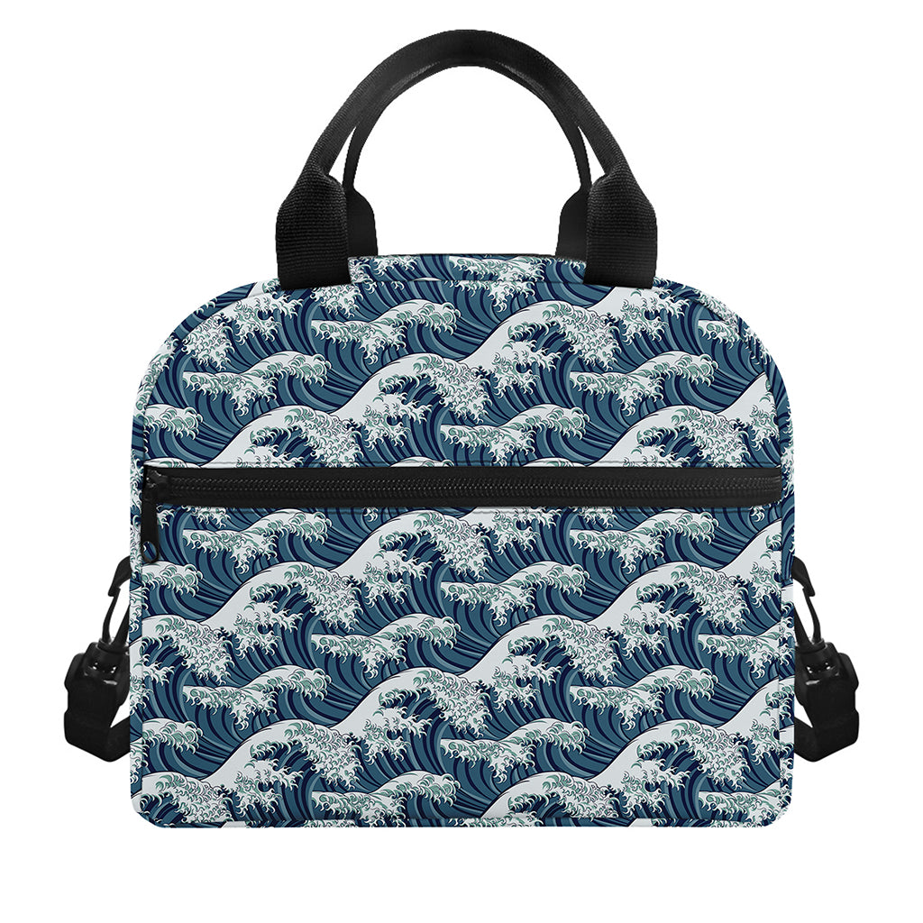 The Great Kanagawa Wave Pattern Print Insulated Lunch Bag
