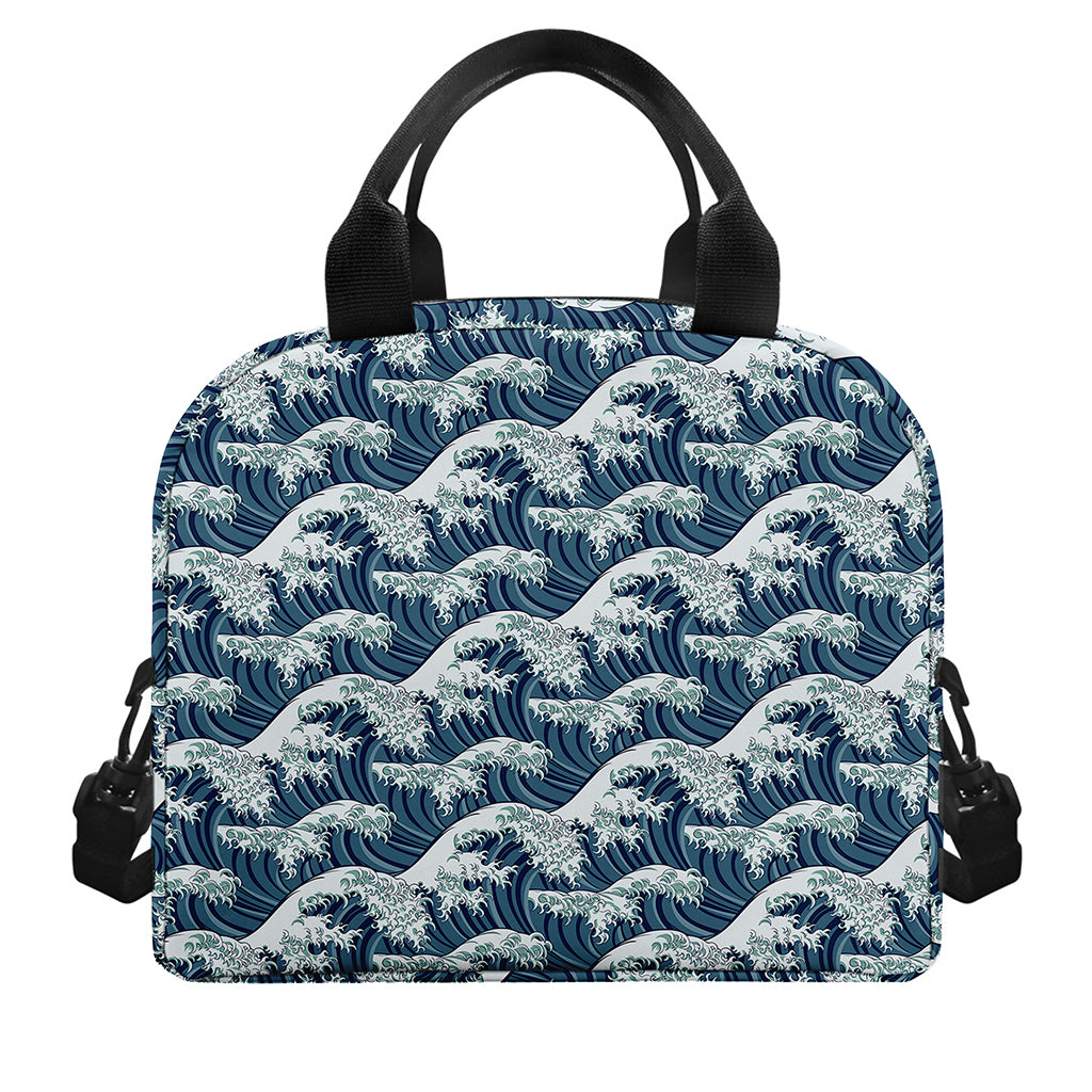 The Great Kanagawa Wave Pattern Print Insulated Lunch Bag