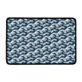The Great Kanagawa Wave Pattern Print Kitchen Mat