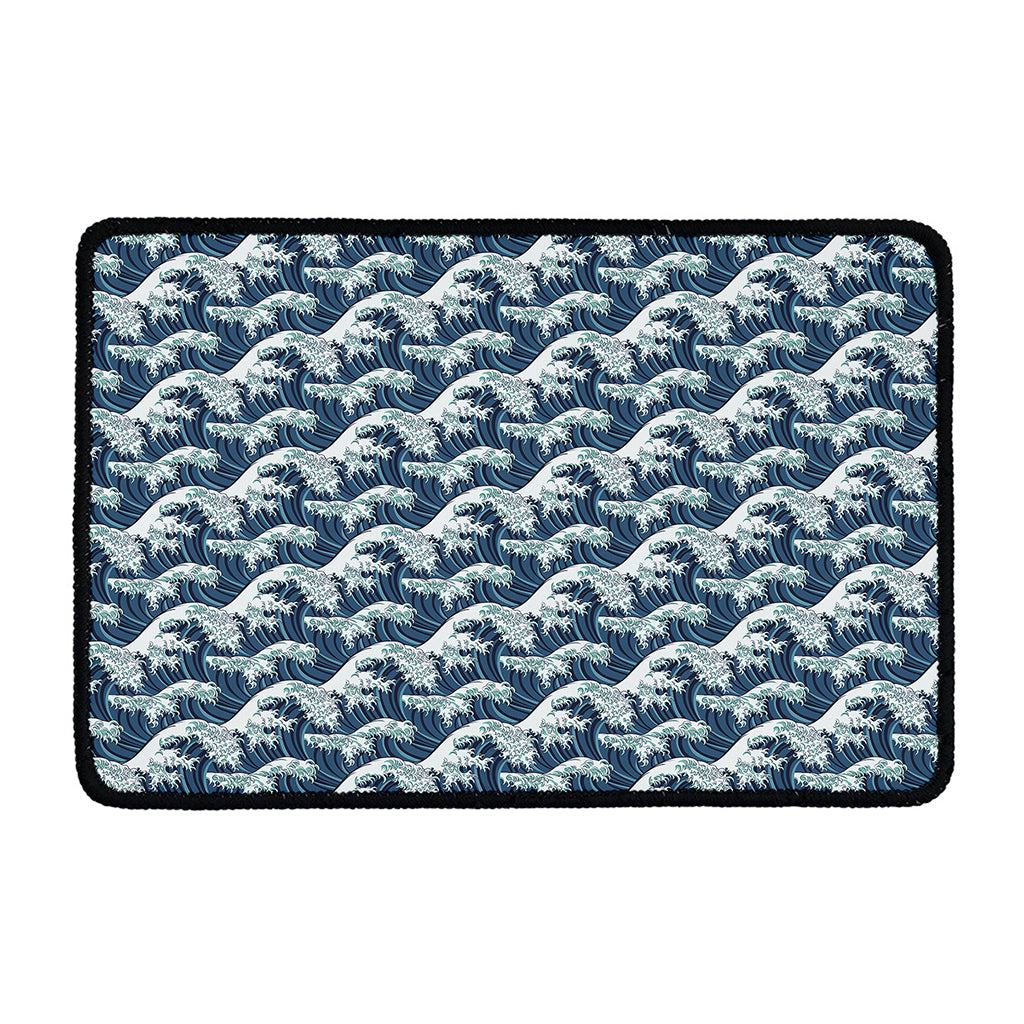 The Great Kanagawa Wave Pattern Print Kitchen Mat