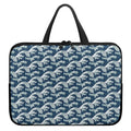 The Great Kanagawa Wave Pattern Print Laptop Sleeve With Handle