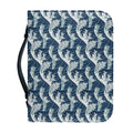 The Great Kanagawa Wave Pattern Print Leather Bible Cover
