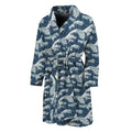 The Great Kanagawa Wave Pattern Print Men's Bathrobe