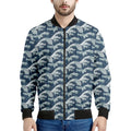 The Great Kanagawa Wave Pattern Print Men's Bomber Jacket