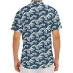 The Great Kanagawa Wave Pattern Print Men's Deep V-Neck Shirt