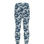 The Great Kanagawa Wave Pattern Print Men's leggings