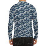 The Great Kanagawa Wave Pattern Print Men's Long Sleeve Rash Guard