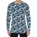 The Great Kanagawa Wave Pattern Print Men's Long Sleeve T-Shirt