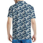 The Great Kanagawa Wave Pattern Print Men's Polo Shirt