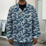 The Great Kanagawa Wave Pattern Print Men's Shirt Jacket