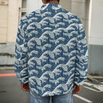 The Great Kanagawa Wave Pattern Print Men's Shirt Jacket